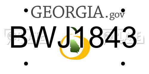 BWJ1843 Georgia License Plate
