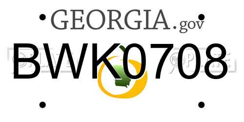 BWK0708 Georgia License Plate