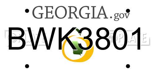 BWK3801 Georgia License Plate