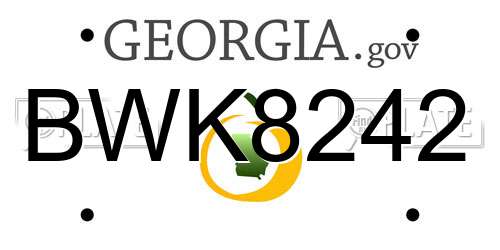 BWK8242 Georgia License Plate