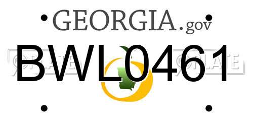 BWL0461 Georgia License Plate
