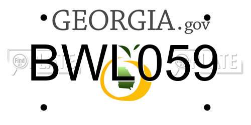 BWL059 Georgia License Plate