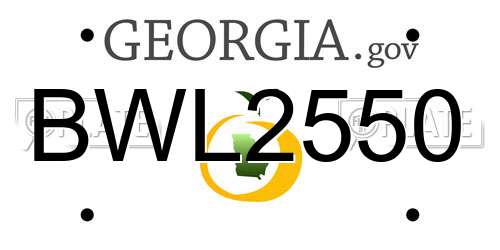 BWL2550 Georgia License Plate