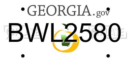 BWL2580 Georgia License Plate