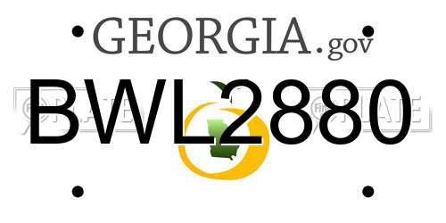 BWL2880 Georgia License Plate