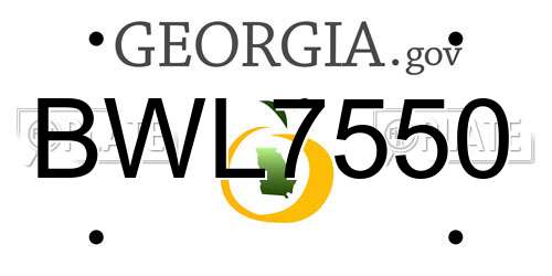 BWL7550 Georgia License Plate