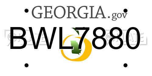 BWL7880 Georgia License Plate