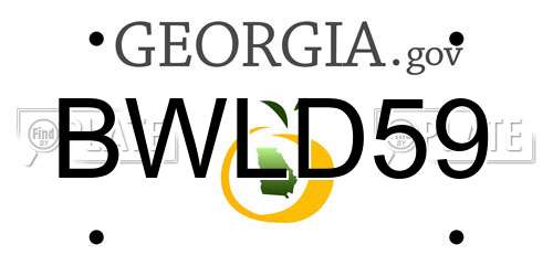 BWLD59 Georgia License Plate