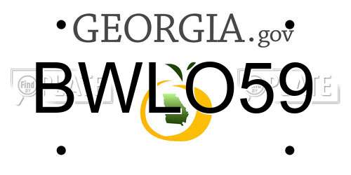 BWLO59 Georgia License Plate