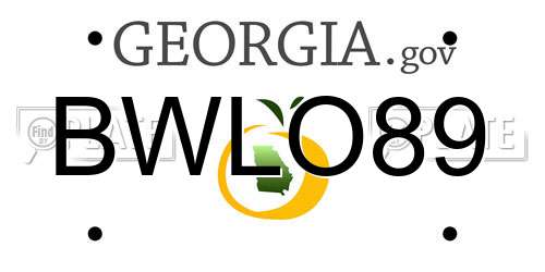 BWLO89 Georgia License Plate