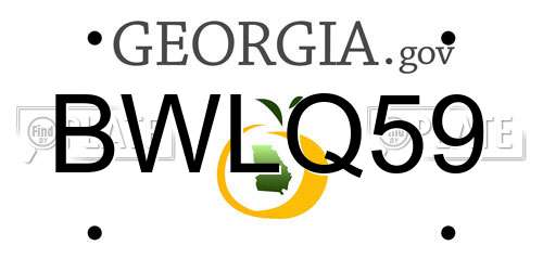 BWLQ59 Georgia License Plate