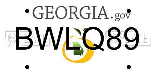 BWLQ89 Georgia License Plate