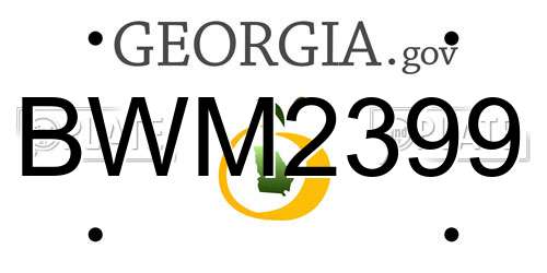 BWM2399 Georgia License Plate