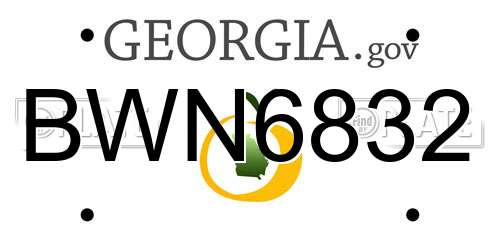 BWN6832 Georgia License Plate