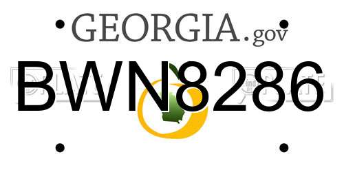 BWN8286 Georgia License Plate