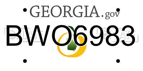 BWO6983 Georgia License Plate