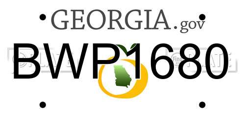 BWP1680 Georgia License Plate