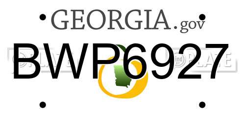 BWP6927 Georgia License Plate