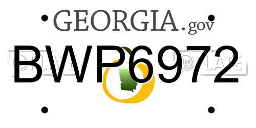 BWP6972 Georgia License Plate