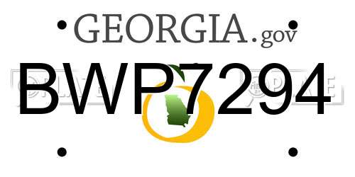 BWP7294 Georgia License Plate