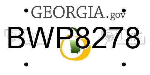BWP8278 Georgia License Plate
