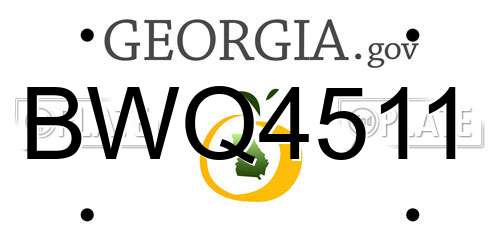 BWQ4511 Georgia License Plate
