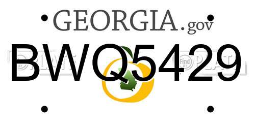 BWQ5429 Georgia License Plate