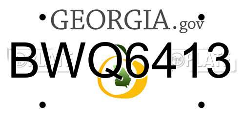 BWQ6413 Georgia License Plate