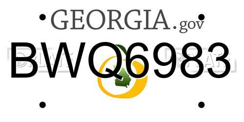 BWQ6983 Georgia License Plate