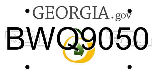 BWQ9050 Georgia License Plate