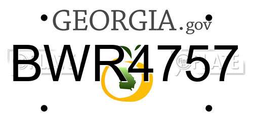 BWR4757 Georgia License Plate