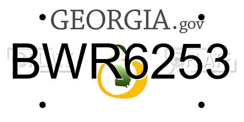 BWR6253 Georgia License Plate
