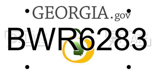 BWR6283 Georgia License Plate