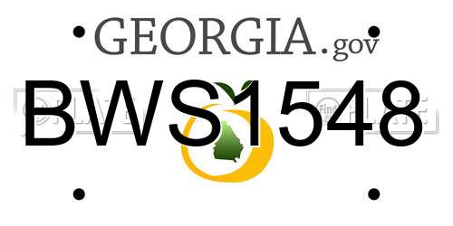 BWS1548 Georgia License Plate