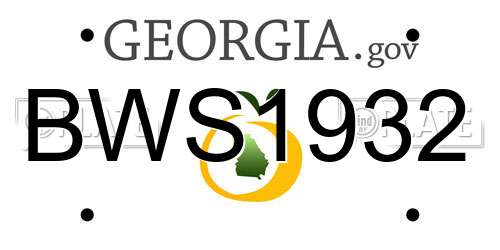 BWS1932 Georgia License Plate