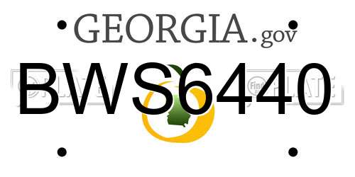 BWS6440 Georgia License Plate