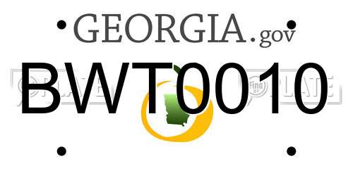 BWT0010 Georgia License Plate