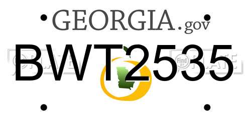 BWT2535 Georgia License Plate