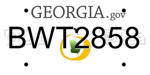 BWT2858 Georgia License Plate