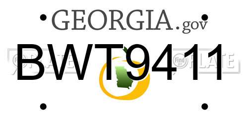 BWT9411 Georgia License Plate