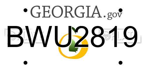 BWU2819 Georgia License Plate