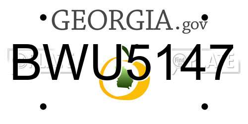 BWU5147 Georgia License Plate
