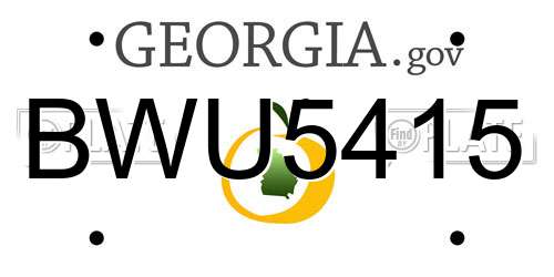 BWU5415 Georgia License Plate