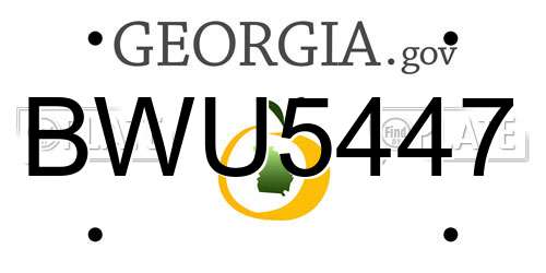 BWU5447 Georgia License Plate