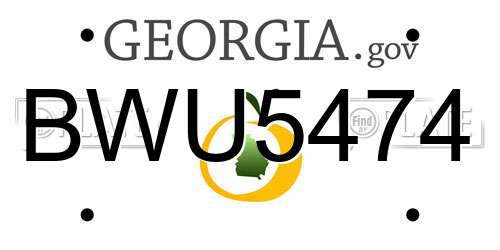 BWU5474 Georgia License Plate