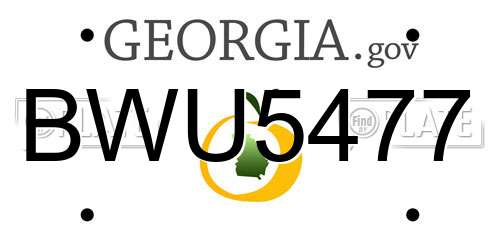 BWU5477 Georgia License Plate