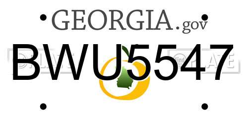 BWU5547 Georgia License Plate