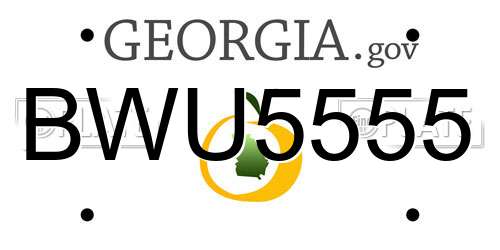 BWU5555 Georgia License Plate