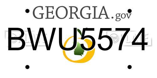 BWU5574 Georgia License Plate