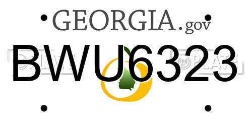BWU6323 Georgia License Plate